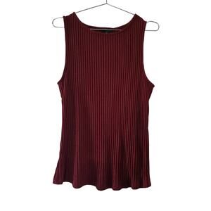 Liverpool Los Angeles Ribbed Sleeveless Tank Top Brown Cinnamon Women Size L